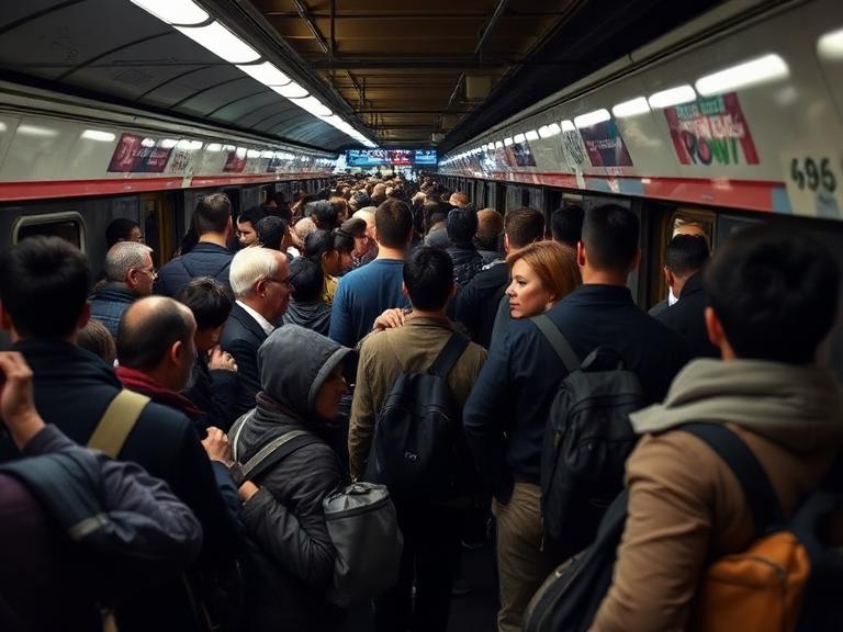 Photo 1: people commuting to work